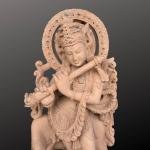 2.5ft Hand Carved Brown Sandstone Lord Krishna Sculpture | Jaipurio